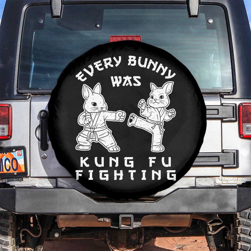 Funny Easter Rabbit Martial Arts Spare Tire Cover Every Bunny Was Kung Fu Fighting Cute Bunny Humor Gift