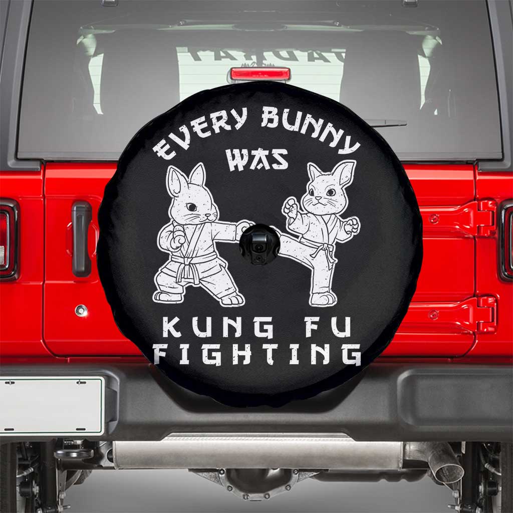 Funny Easter Rabbit Martial Arts Spare Tire Cover Every Bunny Was Kung Fu Fighting Cute Bunny Humor Gift