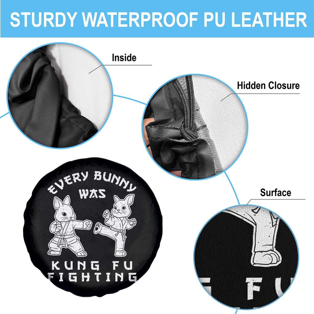 Funny Easter Rabbit Martial Arts Spare Tire Cover Every Bunny Was Kung Fu Fighting Cute Bunny Humor Gift