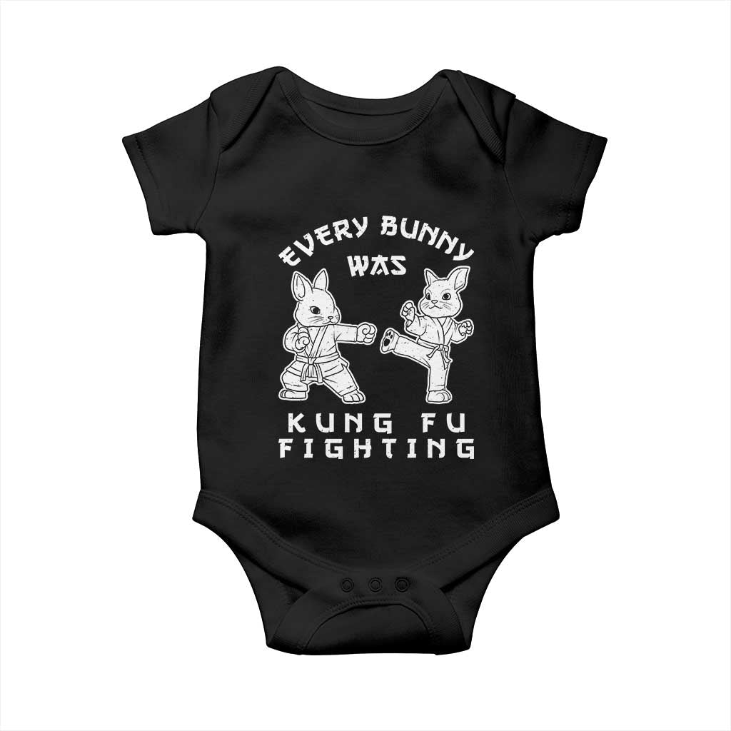 Funny Easter Rabbit Martial Arts Baby Onesie Every Bunny Was Kung Fu Fighting Cute Bunny Humor Gift