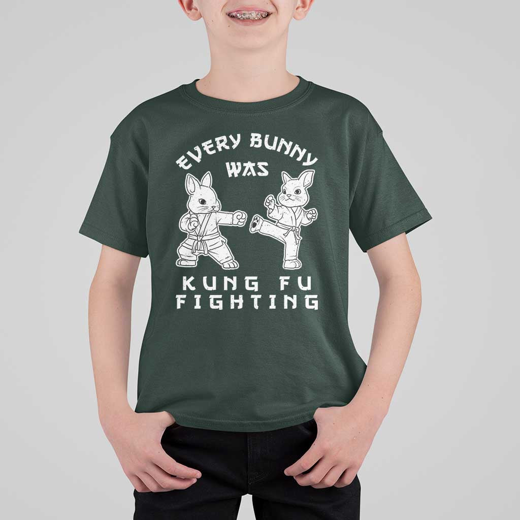 Funny Easter Rabbit Martial Arts T Shirt For Kid Every Bunny Was Kung Fu Fighting Cute Bunny Humor Gift