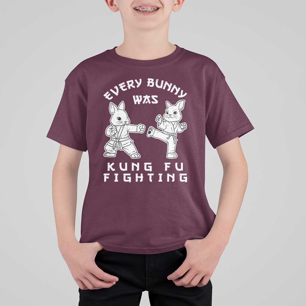 Funny Easter Rabbit Martial Arts T Shirt For Kid Every Bunny Was Kung Fu Fighting Cute Bunny Humor Gift