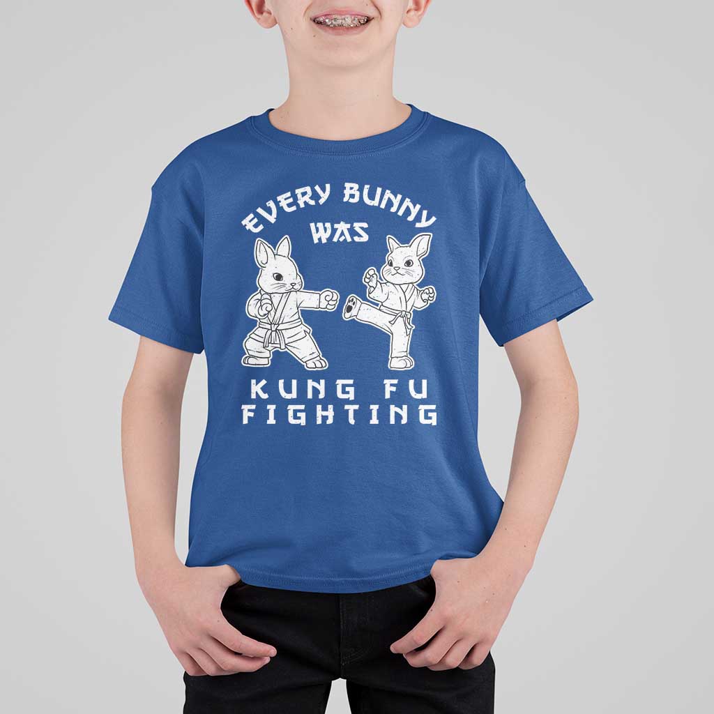 Funny Easter Rabbit Martial Arts T Shirt For Kid Every Bunny Was Kung Fu Fighting Cute Bunny Humor Gift