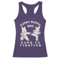 Funny Easter Rabbit Martial Arts Racerback Tank Top Every Bunny Was Kung Fu Fighting Cute Bunny Humor Gift
