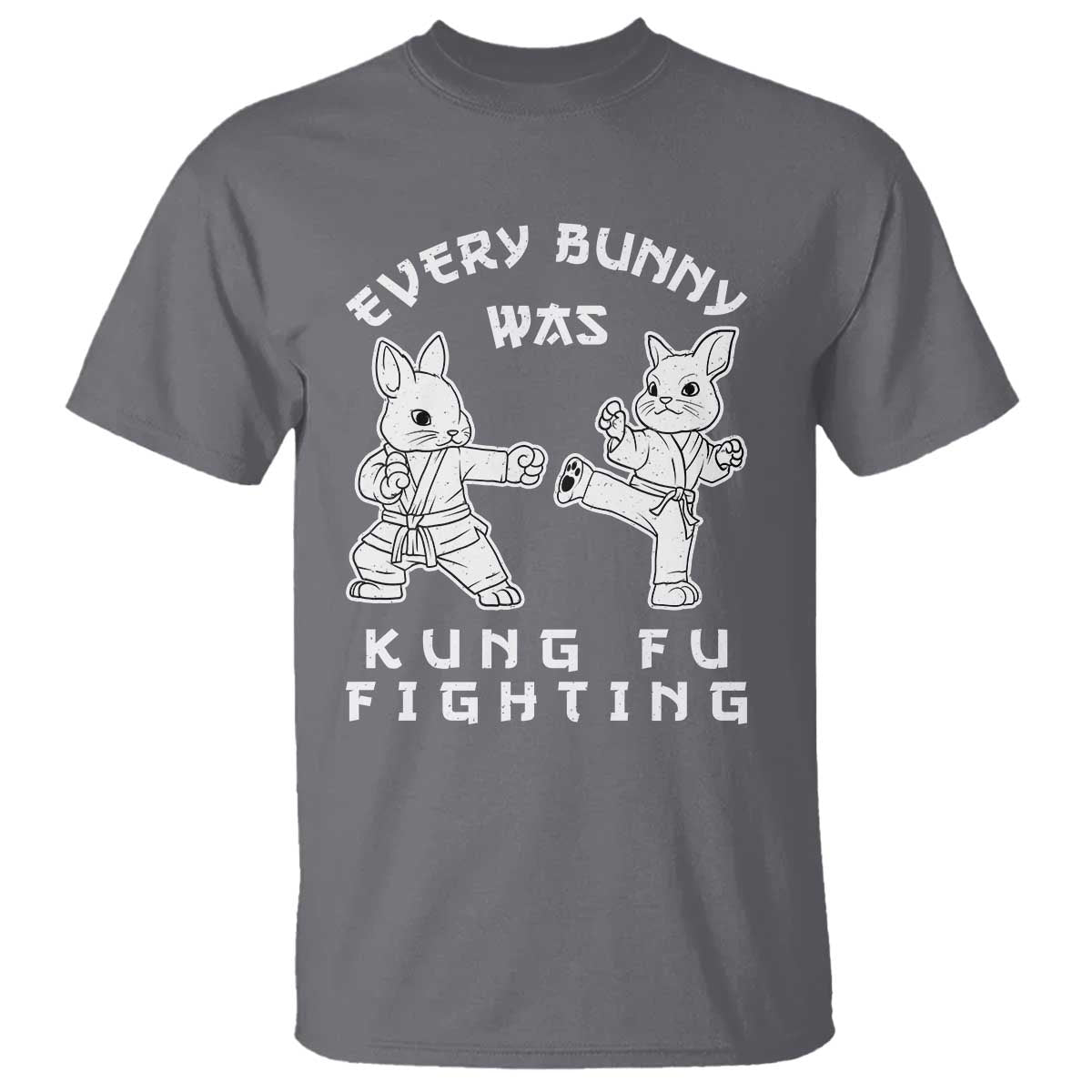 Funny Easter Rabbit Martial Arts T Shirt Every Bunny Was Kung Fu Fighting Cute Bunny Humor Gift