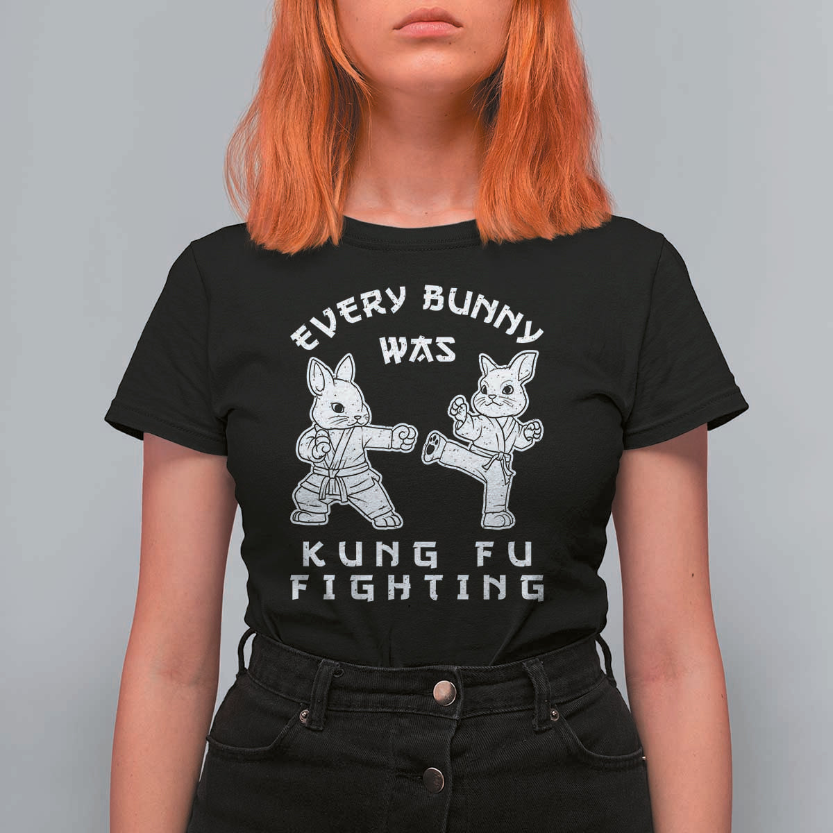 Funny Easter Rabbit Martial Arts T Shirt For Women Every Bunny Was Kung Fu Fighting Cute Bunny Humor Gift