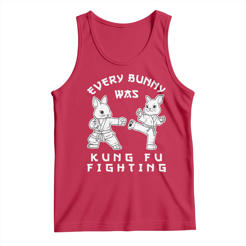 Funny Easter Rabbit Martial Arts Tank Top Every Bunny Was Kung Fu Fighting Cute Bunny Humor Gift