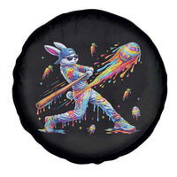Cool Easter Bunny Baseball Player Neon Paint Splash Graphic Spare Tire Cover Funny Rabbit Sports with Egg Bat Hit Gift