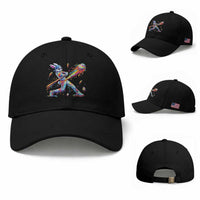 Cool Easter Bunny Baseball Player Neon Paint Splash Graphic Baseball Cap Funny Rabbit Sports with Egg Bat Hit Gift