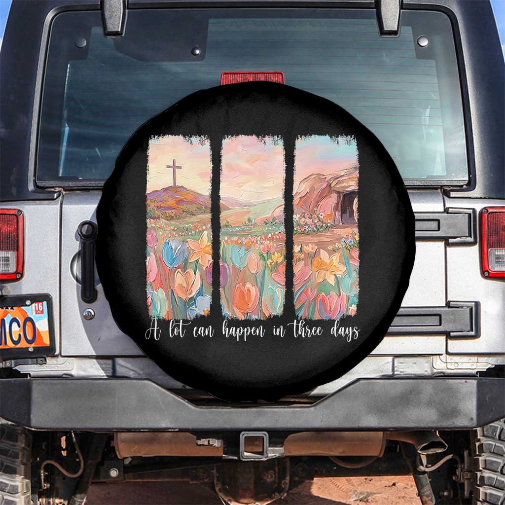 A Lot Can Happen In Three Days Christian Easter Spare Tire Cover Empty Tomb Cross Landscape Faith Inspirational Gift