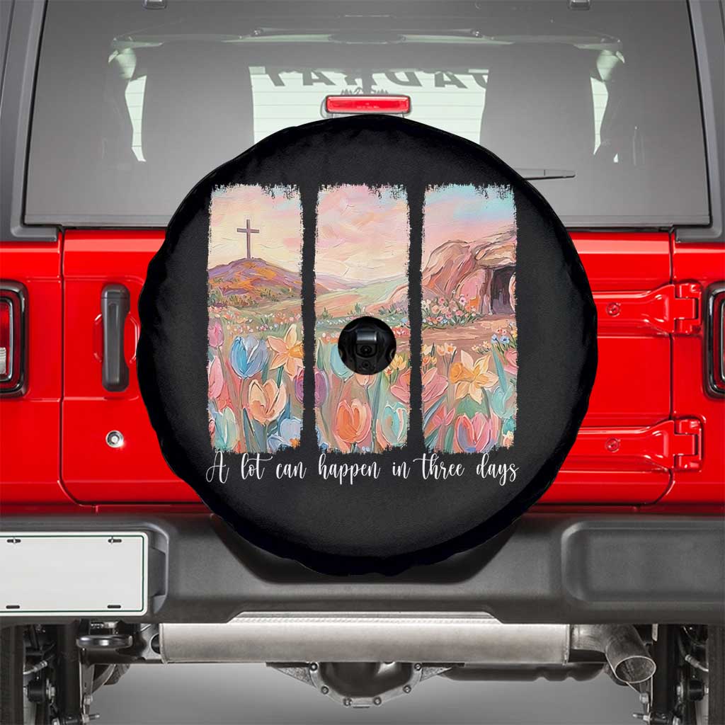 A Lot Can Happen In Three Days Christian Easter Spare Tire Cover Empty Tomb Cross Landscape Faith Inspirational Gift