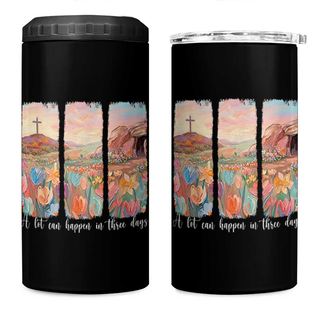 A Lot Can Happen In Three Days Christian Easter 4 in 1 Can Cooler Tumbler Empty Tomb Cross Landscape Faith Inspirational Gift