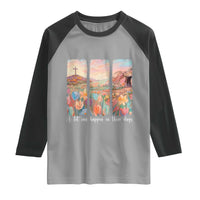 A Lot Can Happen In Three Days Christian Easter Raglan Shirt Empty Tomb Cross Landscape Faith Inspirational Gift