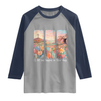 A Lot Can Happen In Three Days Christian Easter Raglan Shirt Empty Tomb Cross Landscape Faith Inspirational Gift