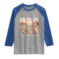 A Lot Can Happen In Three Days Christian Easter Raglan Shirt Empty Tomb Cross Landscape Faith Inspirational Gift
