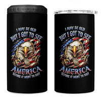 Vintage American Eagle Patriotic Pride 4 in 1 Can Cooler Tumbler I May Be Old But I Got To See America Freedom Sarcastic Political Humor