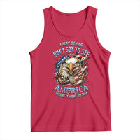 Vintage American Eagle Patriotic Pride Tank Top I May Be Old But I Got To See America Freedom Sarcastic Political Humor