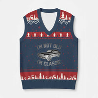 Im Not Old Im Classic V-Neck Knit Sweater Vest Retro Dad Funny Vintage Muscle Car Lover Gift for Men - Wonder Print Shop