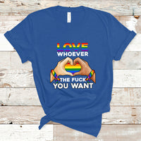 Gay Pride T Shirt Love Whoever The F You Want LGBTQ Rainbow LGBT Pride Month - Wonder Print Shop