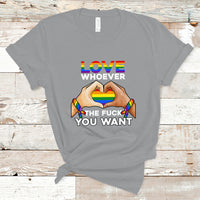 Gay Pride T Shirt Love Whoever The F You Want LGBTQ Rainbow LGBT Pride Month - Wonder Print Shop