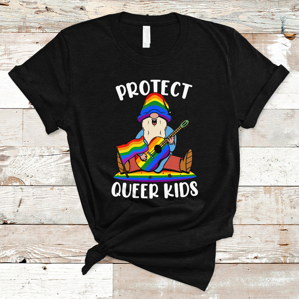 LGBT Queer Pride T Shirt Protect Queer Kids Queer Youth Gnome LGBT Pride Month Ally - Wonder Print Shop