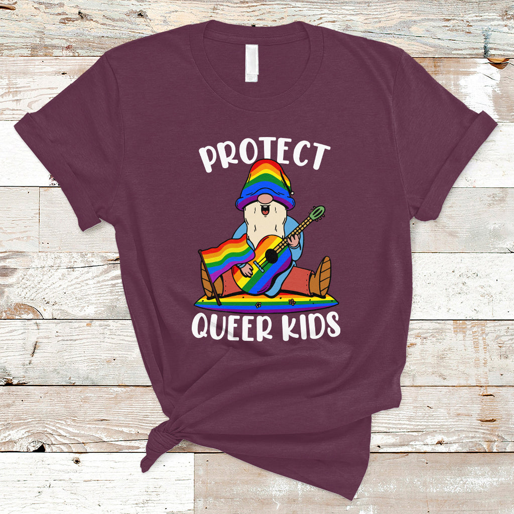 LGBT Queer Pride T Shirt Protect Queer Kids Queer Youth Gnome LGBT Pride Month Ally - Wonder Print Shop
