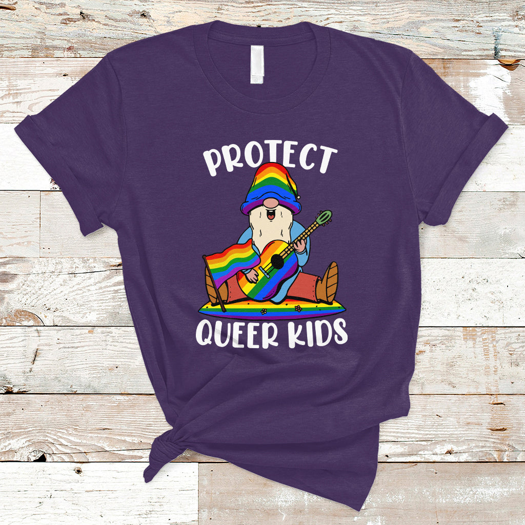 LGBT Queer Pride T Shirt Protect Queer Kids Queer Youth Gnome LGBT Pride Month Ally - Wonder Print Shop
