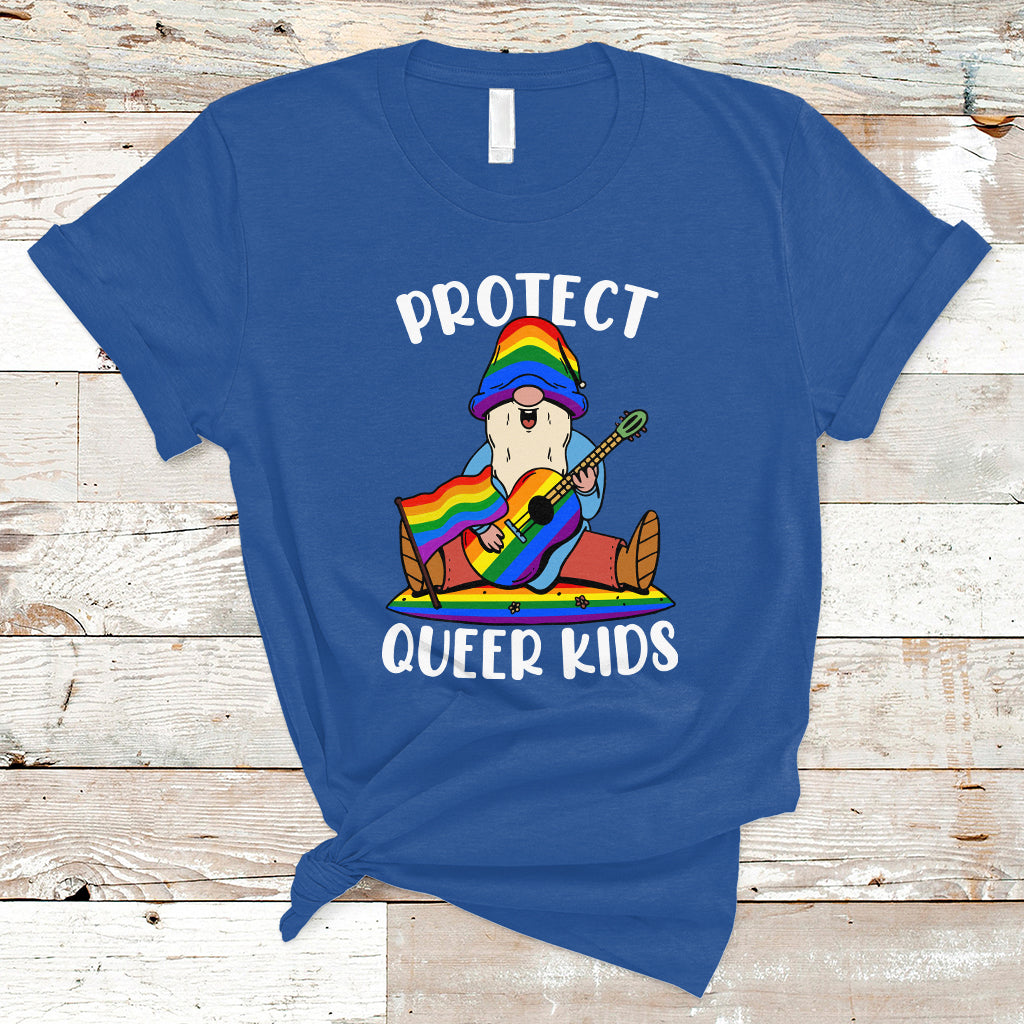 LGBT Queer Pride T Shirt Protect Queer Kids Queer Youth Gnome LGBT Pride Month Ally - Wonder Print Shop