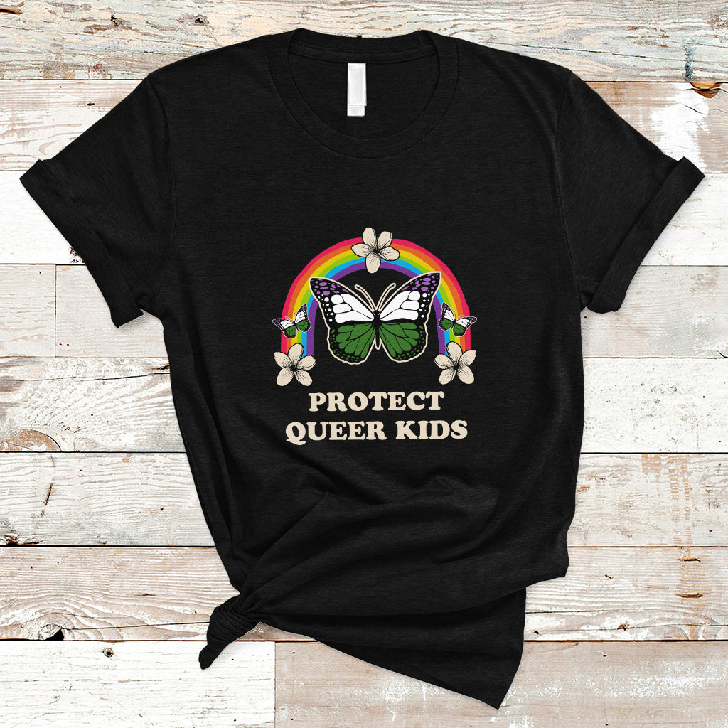 LGBT Queer Pride T Shirt Protect Queer Kids Queer Youth Queer Butterfly LGBT Ally - Wonder Print Shop