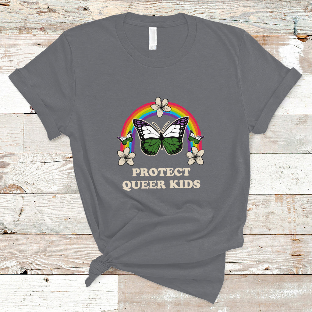LGBT Queer Pride T Shirt Protect Queer Kids Queer Youth Queer Butterfly LGBT Ally - Wonder Print Shop