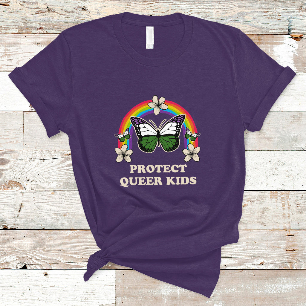 LGBT Queer Pride T Shirt Protect Queer Kids Queer Youth Queer Butterfly LGBT Ally - Wonder Print Shop