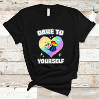 Gay Ally T Shirt Cute Bee LGBTQIA Dare To Be Yourself Rainbow LGBT Gay Pride Flag - Wonder Print Shop