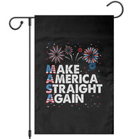 Funny MASA Make America Straight Again Garden Flag 4th of July Fireworks American Flag USA Party