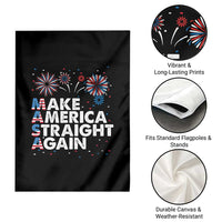 Funny MASA Make America Straight Again Garden Flag 4th of July Fireworks American Flag USA Party
