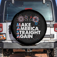 Funny MASA Make America Straight Again Spare Tire Cover 4th of July Fireworks American Flag USA Party