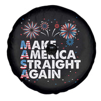 Funny MASA Make America Straight Again Spare Tire Cover 4th of July Fireworks American Flag USA Party