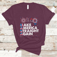 MAS T Shirt Funny MASA Make America Straight Again 4th of July Fireworks USA Flag USA Party - Wonder Print Shop
