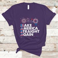 MAS T Shirt Funny MASA Make America Straight Again 4th of July Fireworks USA Flag USA Party - Wonder Print Shop