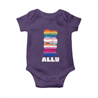 Colorful LGBTQ+ Ally Frogs Stack Baby Onesie Kawaii Gay Pride Support