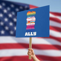 Colorful LGBTQ+ Ally Frogs Stack Protest Sign Kawaii Gay Pride Support - Wonder Print Shop
