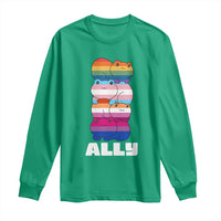 Colorful LGBTQ+ Ally Frogs Stack Long Sleeve Shirt Kawaii Gay Pride Support