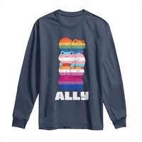 Colorful LGBTQ+ Ally Frogs Stack Long Sleeve Shirt Kawaii Gay Pride Support