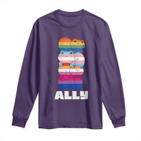 Colorful LGBTQ+ Ally Frogs Stack Long Sleeve Shirt Kawaii Gay Pride Support