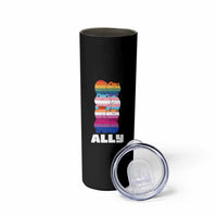 Colorful LGBTQ+ Ally Frogs Stack Skinny Tumbler Kawaii Gay Pride Support