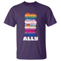 Colorful LGBTQ+ Ally Frogs Stack T Shirt Kawaii Gay Pride Support