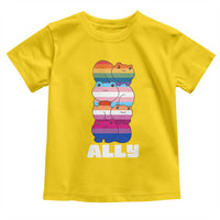 Colorful LGBTQ+ Ally Frogs Stack Toddler T Shirt Kawaii Gay Pride Support
