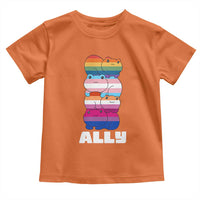 Colorful LGBTQ+ Ally Frogs Stack Toddler T Shirt Kawaii Gay Pride Support