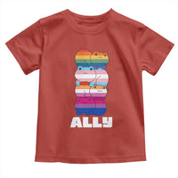Colorful LGBTQ+ Ally Frogs Stack Toddler T Shirt Kawaii Gay Pride Support