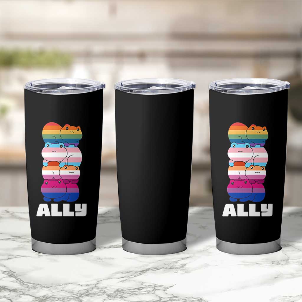 Colorful LGBTQ+ Ally Frogs Stack Tumbler Cup Kawaii Gay Pride Support