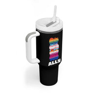 Colorful LGBTQ+ Ally Frogs Stack Tumbler With Handle Kawaii Gay Pride Support
